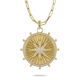 18KY Diamond Celestial Pendant-P9895