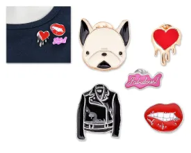 5 Pieces Cartoon Enamel Brooch for Clothes - Animal Series