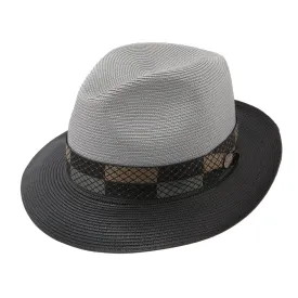 Andover Two Tone Straw Fedora by Stetson