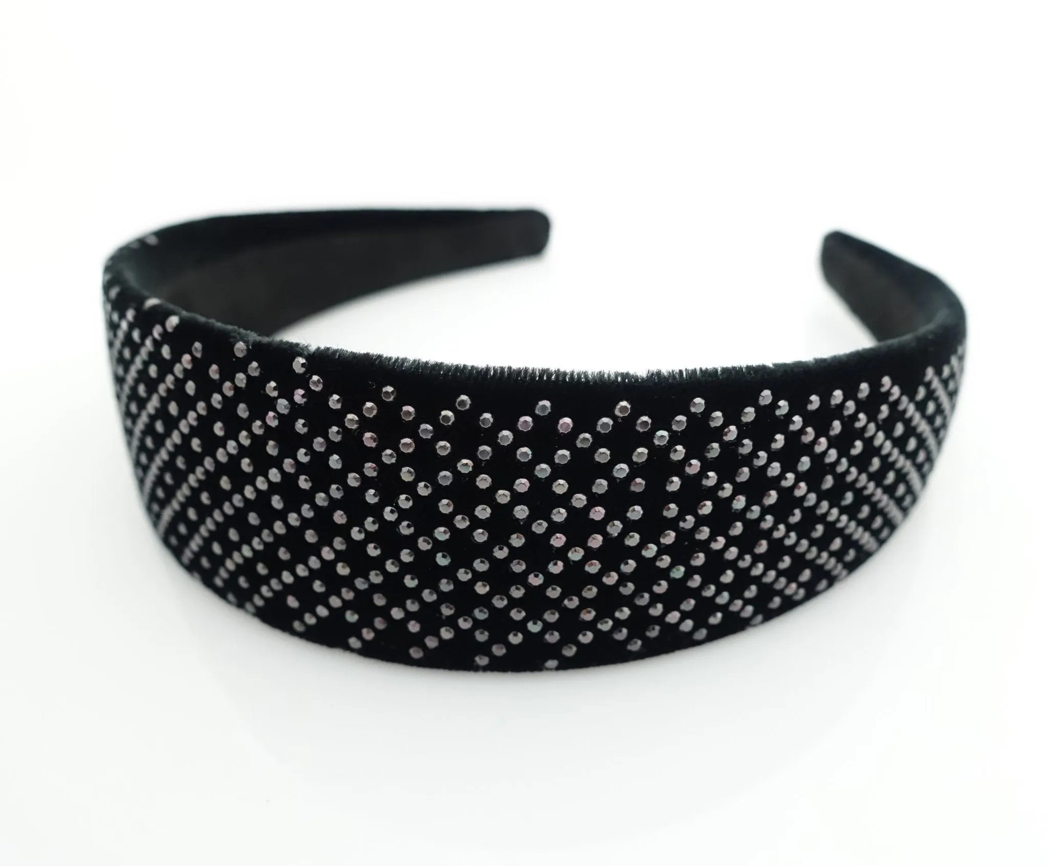 black velvet diamond grid headband dazzling fashion women fashion hairband