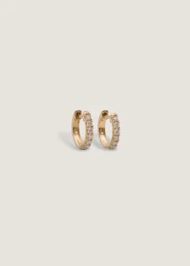 Bold Pavé Huggie Earrings Diamond