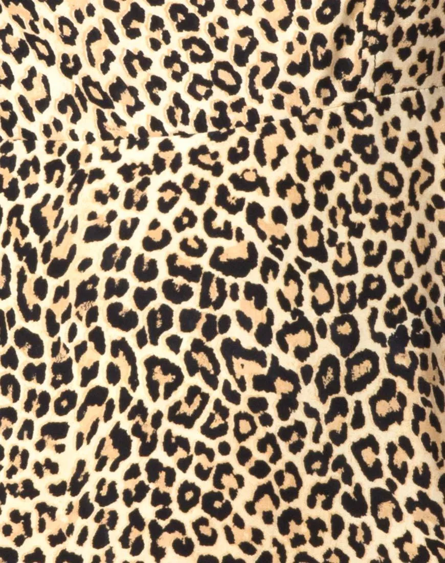 Boyasly Slip Dress in Rar Leopard Brown