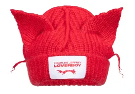 Charles Jefferey Loverboy 'Chunky Ears' Red Beanie