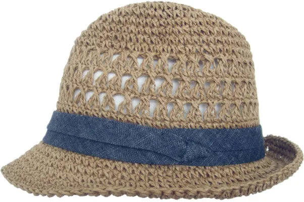 Christys Mornington Crochet Raffia Straw Fedora