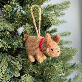 Cow Ornament, Knit Wool