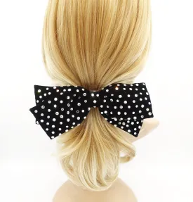 crystal embellished silk velvet hair bow padded headband