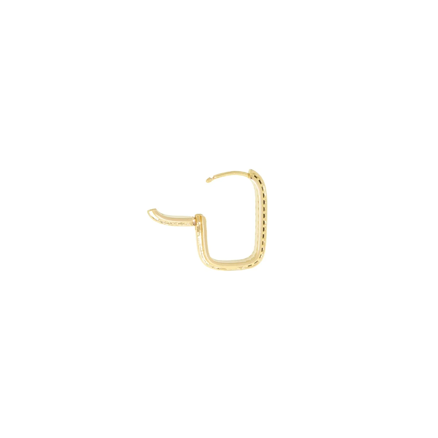 cz lined paperclip link hoop