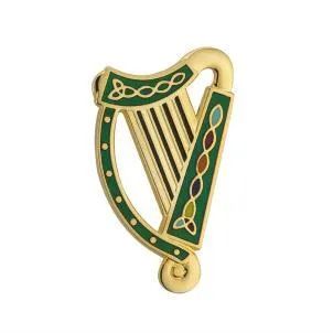 Enamel Harp Brooch