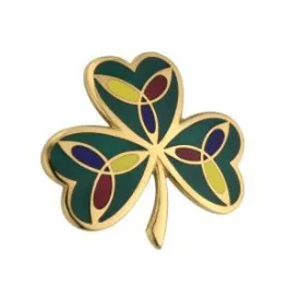 Enamel Shamrock Brooch