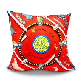 EQUIS - Respoked Red Throw Pillow