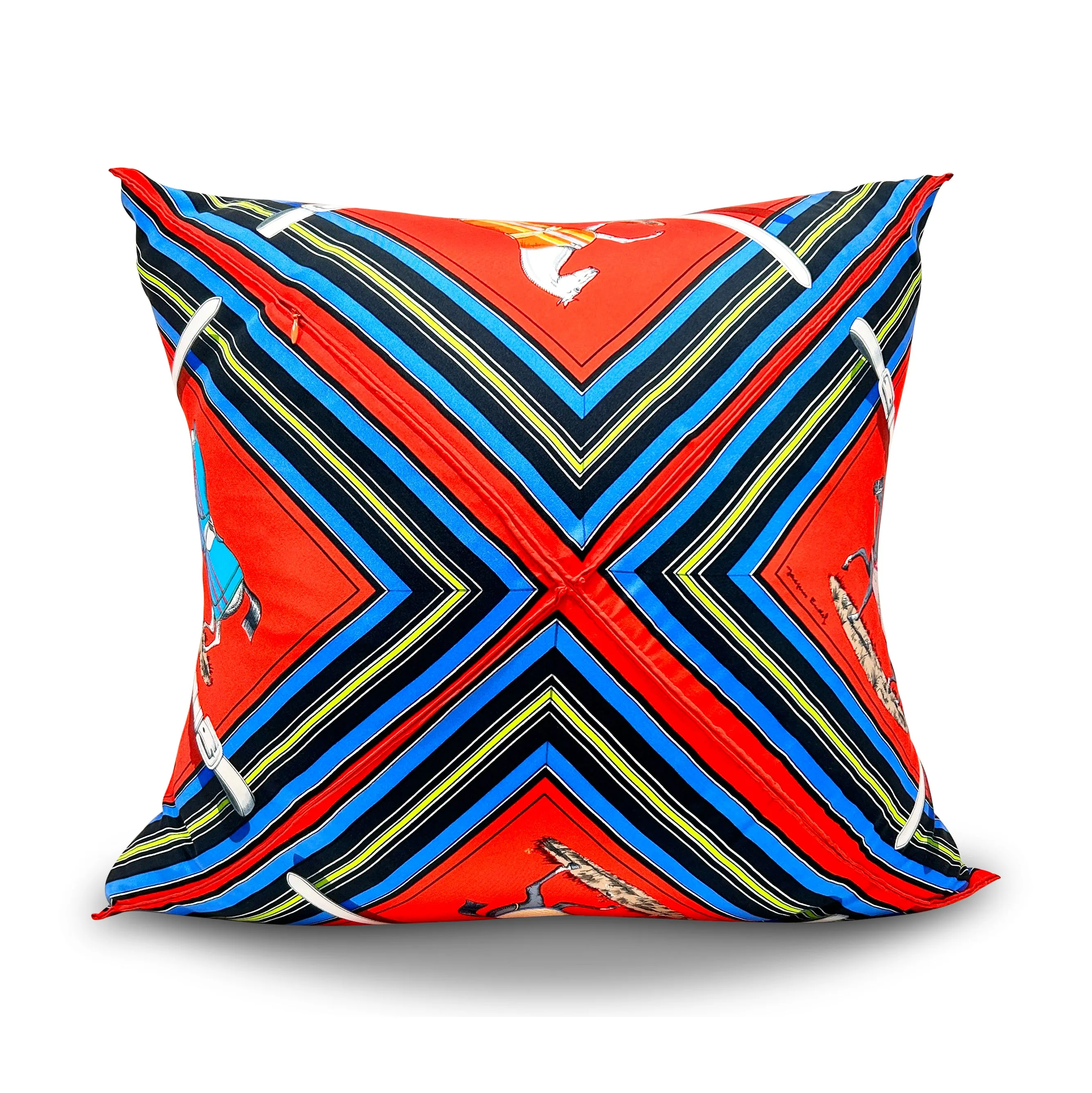 EQUIS - Respoked Red Throw Pillow