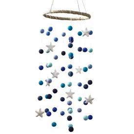 Felt Ball & Star Nursery Mobile- Shades of Blue- LARGE