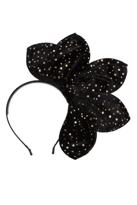 Five Petals Velvet Headband - Black Star