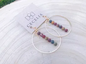 Gemstone Hoop Earrings