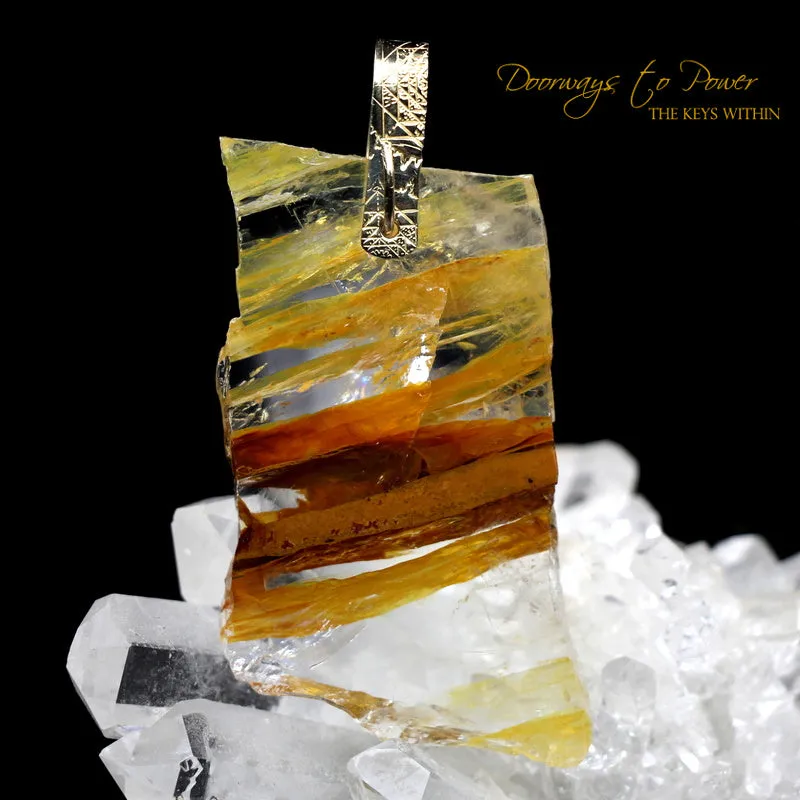 Golden Healer Quartz Light Language Pendant 14k RESERVED