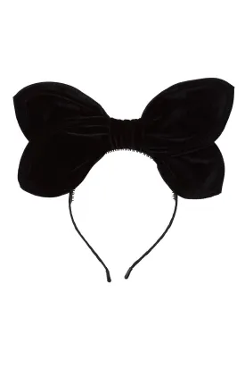 Growing Orchid Velvet Headband - Black