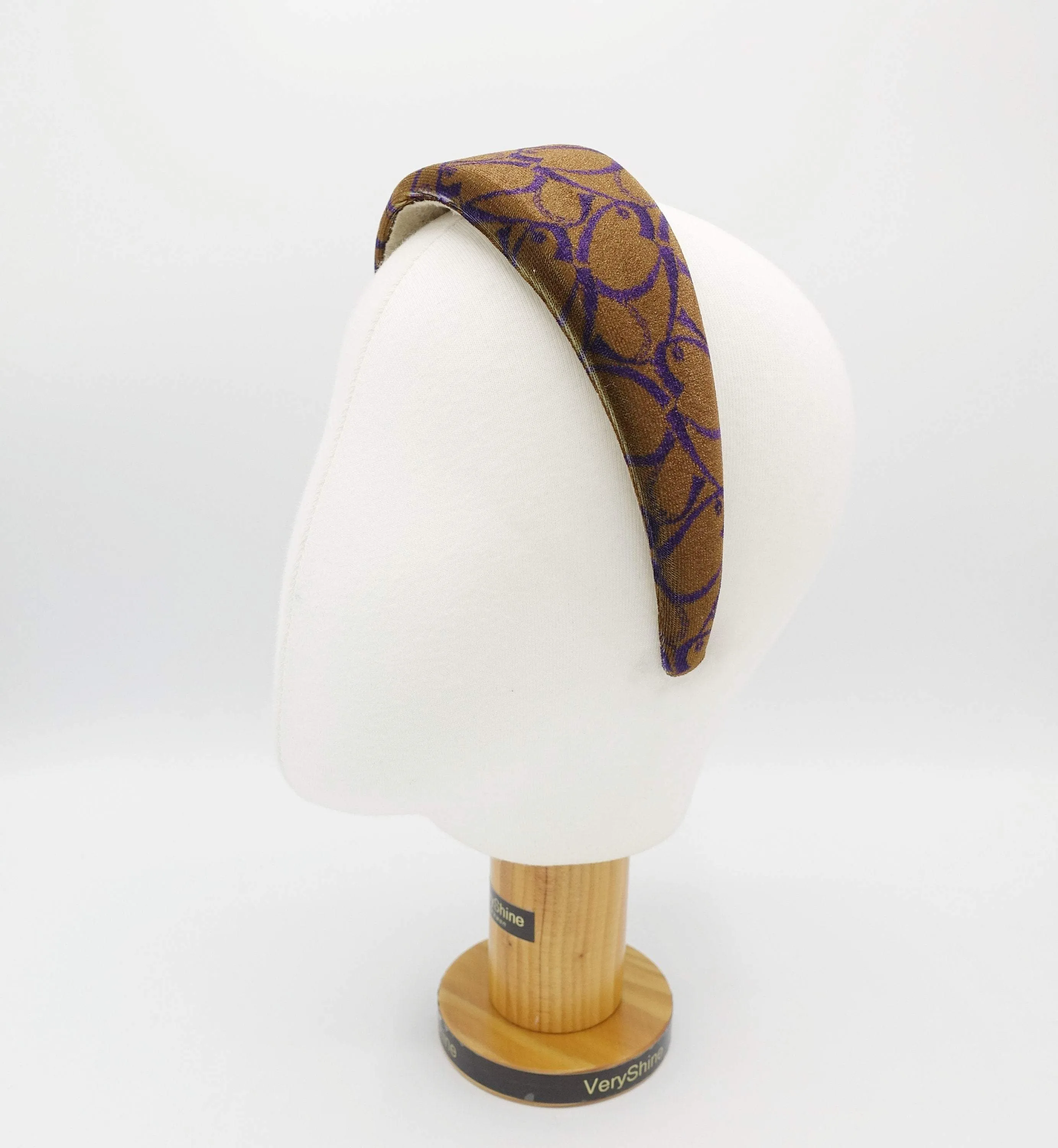 heart print velvet padded headbandi