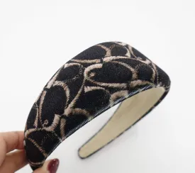 heart print velvet padded headbandi