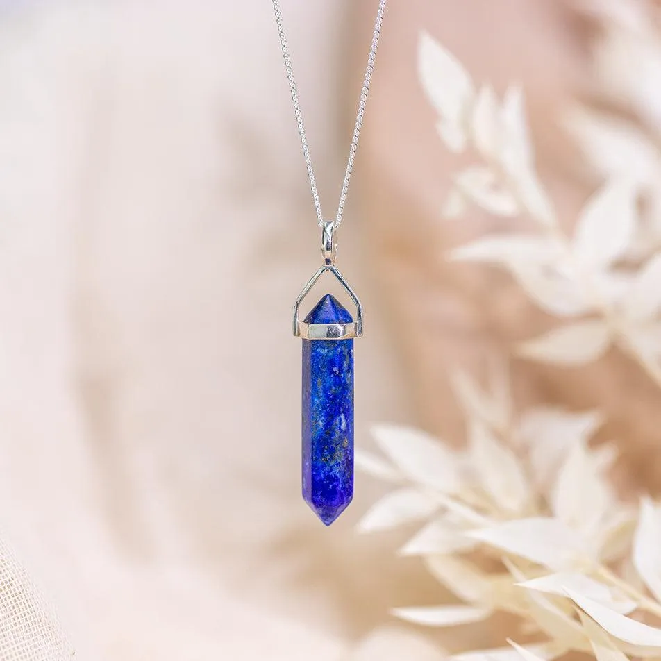 Lapis Lazuli Sterling Silver Point Pendant