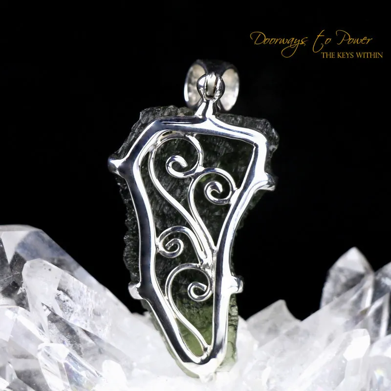 Moldavite Tektite Dragon Crystal Pendant Hand Carved