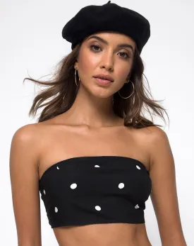 Nolia Tube Top in Black and White Polkadot