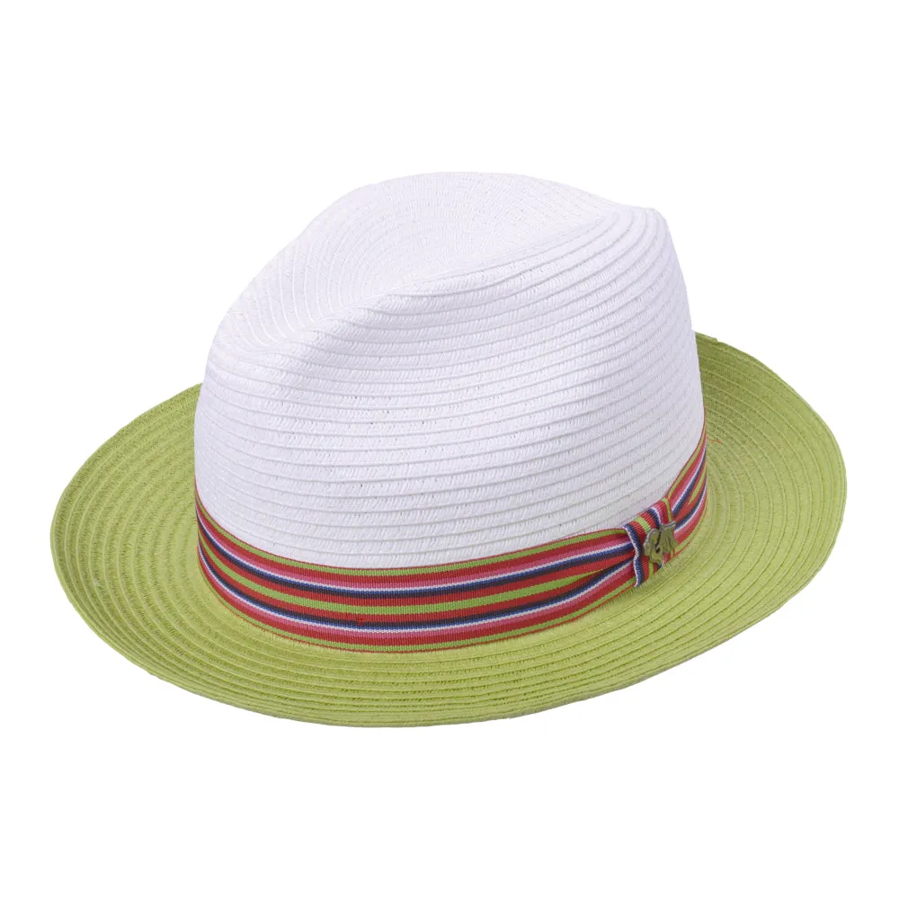 Orion Classic Brim Straw Fedora by Bigalli