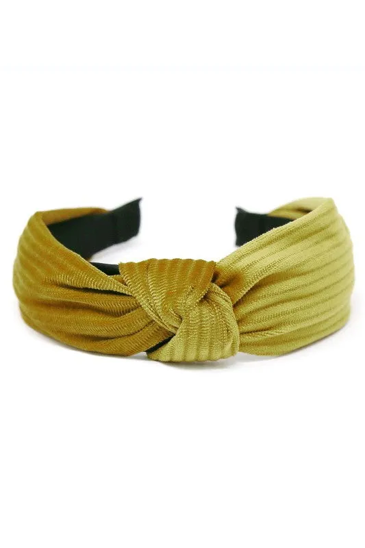 Pleated Velvet Front Knot Headband // 4 COLORS