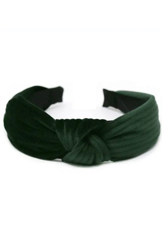 Pleated Velvet Front Knot Headband // 4 COLORS