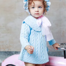 RAHIGO - Coat & Beret Set With Pink Tulle Bow - Blue