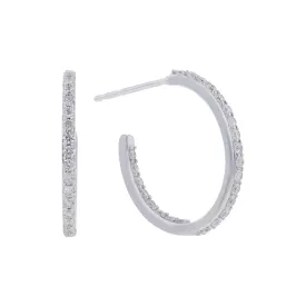 Silver Sedona Diamond Hoop Earrings 3/4ct