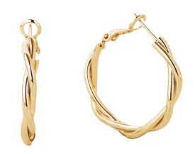 SJE310014 14K Gold-Dipped Twist Hoop Omega Closure Earrings