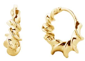 SJE310247 14K Dipped Twisted Hoop Earrings