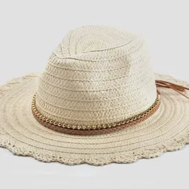 Straw Macrame Fedora