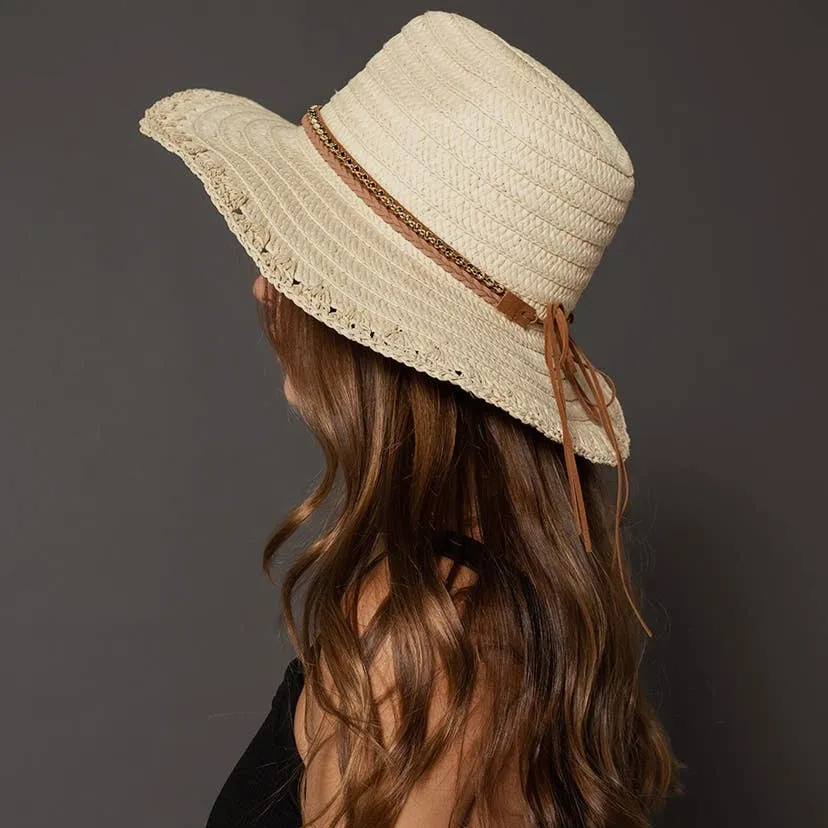 Straw Macrame Fedora