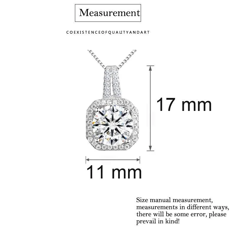 Two Carat Halo Cubic Zirconia Pendant Necklace