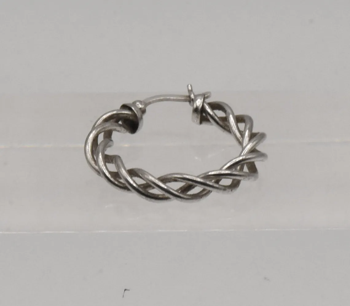 UNMATCHED Vintage Sterling Silver Twisted Hoop Earring