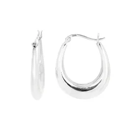 Women's Girls Silver Hoop Earrings 925 Sterling Silver Medium Size 3Cm Hoop Earrings